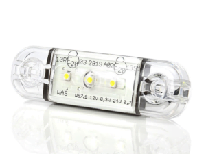 WAŚ LED marker lamp white with 3 LED's - suitable for 12 and 24 volt use - car, trailer, tractor, truck, camper and more - EAN: 5901323111549