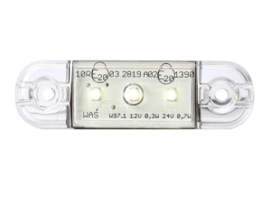 WAŚ LED marker lamp white with 3 LED's - suitable for 12 and 24 volt use - car, trailer, tractor, truck, camper and more - EAN: 5901323111549
