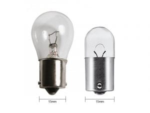 Origineel gemonteerde BA15S lamp - R5W - R10W - P21W geschikt voor 12 & 24 volt - WIT