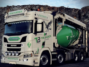 LED lichtbak gemonteerd op een Scania met lampenbeugel - model : Scania Next Gen