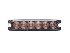 Ultra thin 6 LED flash RED for surface mounting - flat model for the front grille or rear of your car, truck, trailer, tractor and more - usable for 12 & 24 volts - EAN: 6090441210292