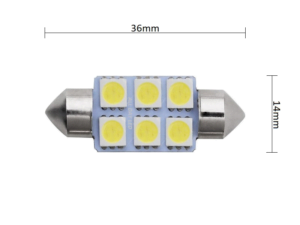Soffitte LED Röhrenlampe 36mm für 24 Volt Betrieb - Farbe rot - EAN: 6090542080084