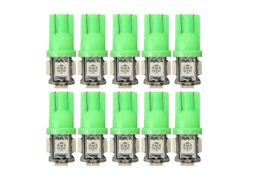 T10 led lamp groen 24V - voordeelverpakking 10 stuks - voor 24 volt gebruik - EAN: 6090537331337