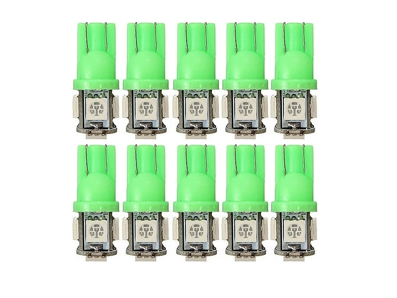 T10 led lamp groen 24V - voordeelverpakking 10 stuks - voor 24 volt gebruik - EAN: 6090537331337