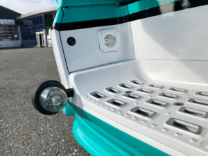 Truck bumper with DANISH LED side lamp clear glass - color warm white 3000K