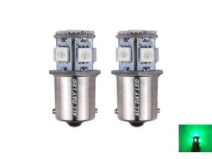 BA15S LED lamp green - suitable for 24 volt use - interior lighting for truck, camper and more - with 8 SMD LED's - EAN: 7448151892892