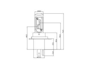 Afmetingen ADL00162 - H4 LED lampen