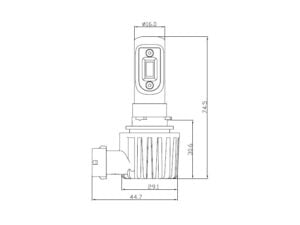 Abmessungen ADL00164 - H11 LED Lampen
