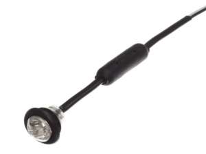 LED recessed lamp 28mm ORANGE with clear glass - LED lamp suitable for 12 and 24 volt use - with E-mark - EAN: 6090535867869