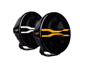Strands FOR9T DRAGON DRIVE 9'' - Fernscheinwerfer mit DUO COLOR Standlicht in WEISS und ORANGE - geeignet für 12 und 24 Volt Betrieb - Lichtleistung 14000 Lumen - für Auto, LKW, Wohnmobil, Anhänger und mehr - Strands 270969 - ECE R148 & ECE 149 Prüfzeichen