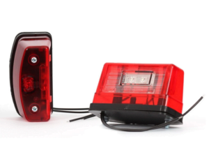 WAŚ W55 LED Kennzeichenleuchte - Kennzeichenbeleuchtung für 12 & 24 Volt mit rot LED - passend für PKW, Anhänger, Traktor, Wohnmobil, Wohnwagen, LKW und mehr - EAN: 5907465122405