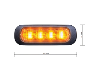 Strands Dark Knight 4 LED flitser met donker glas - LED flitser met ECE R65 keurmerk die geschikt is voor 12 en 24 volt gebruik - EAN: 7350133813514