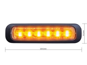 Strands Dark Knight 6 LED flitser met helder glas - LED flitser met ECE R65 keurmerk die geschikt is voor 12 en 24 volt gebruik - EAN: 7350133813521