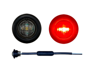 Nedking LED markeringslamp ROOD met donker glas in de vorm rond - inbouw lamp die geschikt is voor 12 & 24 volt gebruik - 28mm - EAN: 6090541653685