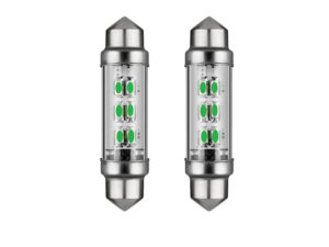 Festoon LED buislamp 24 volt GROEN - LED interieur lamp die past in een buislamp aansluiting - te monteren in vrachtwagen, trailer en camper als deze op 24volt is aangesloten - LED lamp is voorzien van 6 LED punten - EAN: 7448154215285