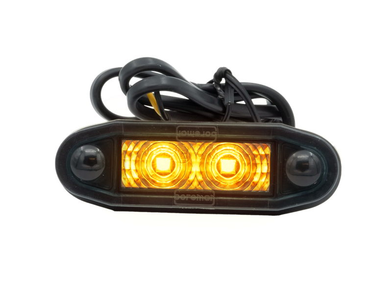 Boreman LED Markierungsleuchte orange, einfache Montage mit Rauchglas – Konturbeleuchtung für 12- und 24-Volt-Betrieb geeignet – BOREMAN 1001-4500-A-SMK – Auto, Anhänger, Wohnmobil, LKW, Schaufel und mehr – EAN: 5391528111497