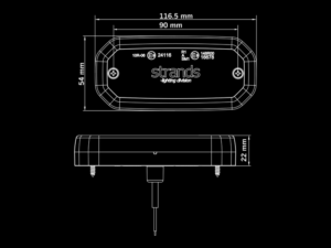 Strands FOR9T Scale position light orange - new model marker light supplied with 5.0 meter cable - easy installation guaranteed - for car, truck, camper, trailer and more - Strands 850452 - EAN: 7323030191719