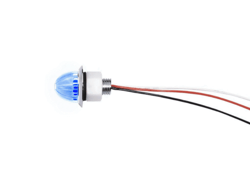Nedking mini melon light blue - 350219 - clear glass - diameter 38 mm - 12 & 24 volt - IP67