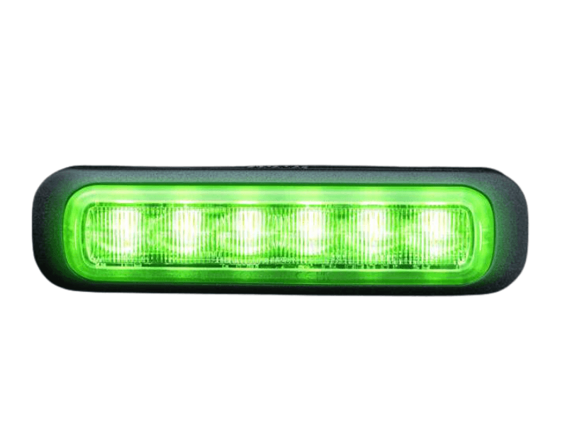 850404-G - flasher green - EAN: 7323030190064 - Strands - IP69K - 6 LED's - suitable for 12 & 24 volts