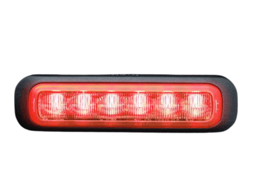 850404-R - flitser rood - EAN: 7323030191795 - Strands - IP69K - 6 LED's - geschikt voor 12 & 24 volt